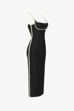 Load image into Gallery viewer, Contrast Spaghetti Strap Slit Midi Dress
