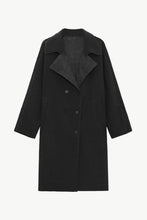Load image into Gallery viewer, Double-Breasted Belted Lapel Collar Sherpa Coat