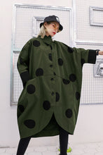 Load image into Gallery viewer, Polka Dot Tulip Hem Longline Shirt Jacket