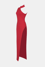 Load image into Gallery viewer, One-Shoulder Split High Neck Dress